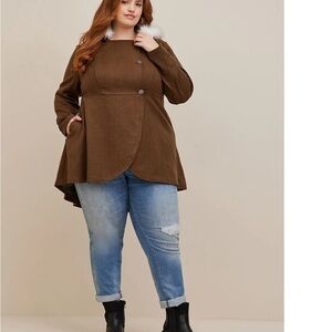 Torrid NWT outlander Brianna fur riding coat